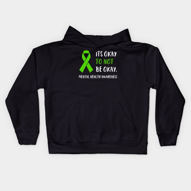 Its Okay To Not Be Okay Mental Health Awareness Ribbon Kids Hoodie by deafcrafts